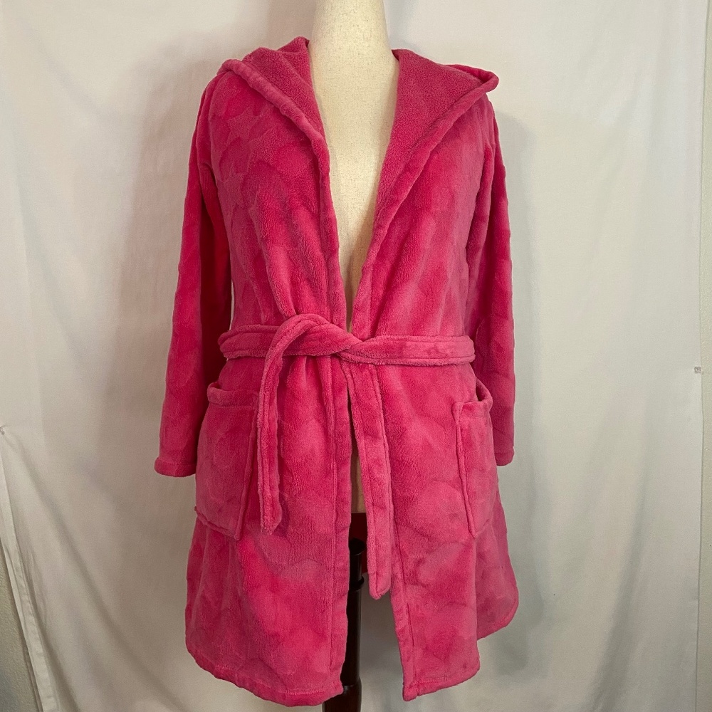 Jenni Intimates Pink Hooded Bathrobe Junior Size Small